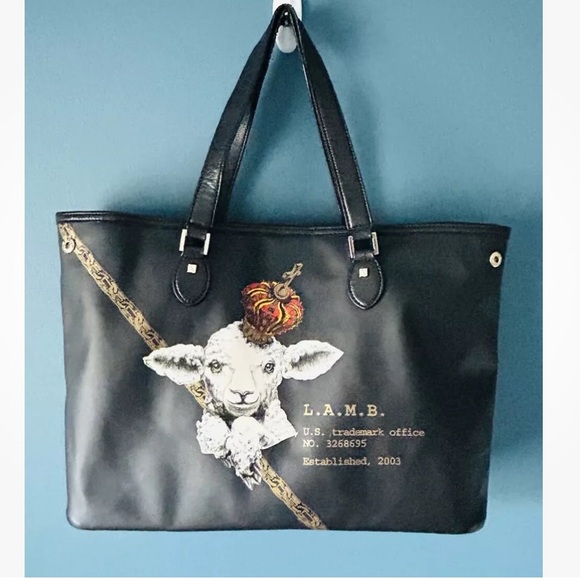 L.A.M.B. Handbags - L.A.M.B. By Gwen Stefani Crown Lamb Tote Shoulder Bag Y2K Rare HTF!
